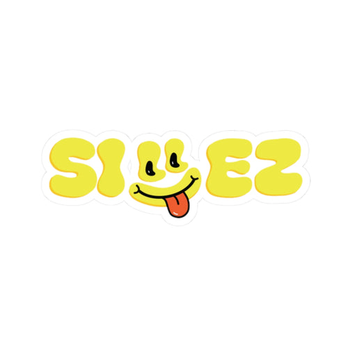 Sillez Smile Face Kiss-Cut Sticker — Playful Yellow Smiley Laptop Decal